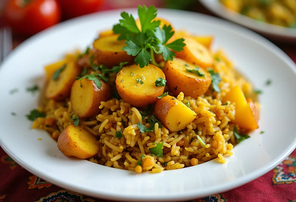 Alo­r Bhaja Khichuri recipe image