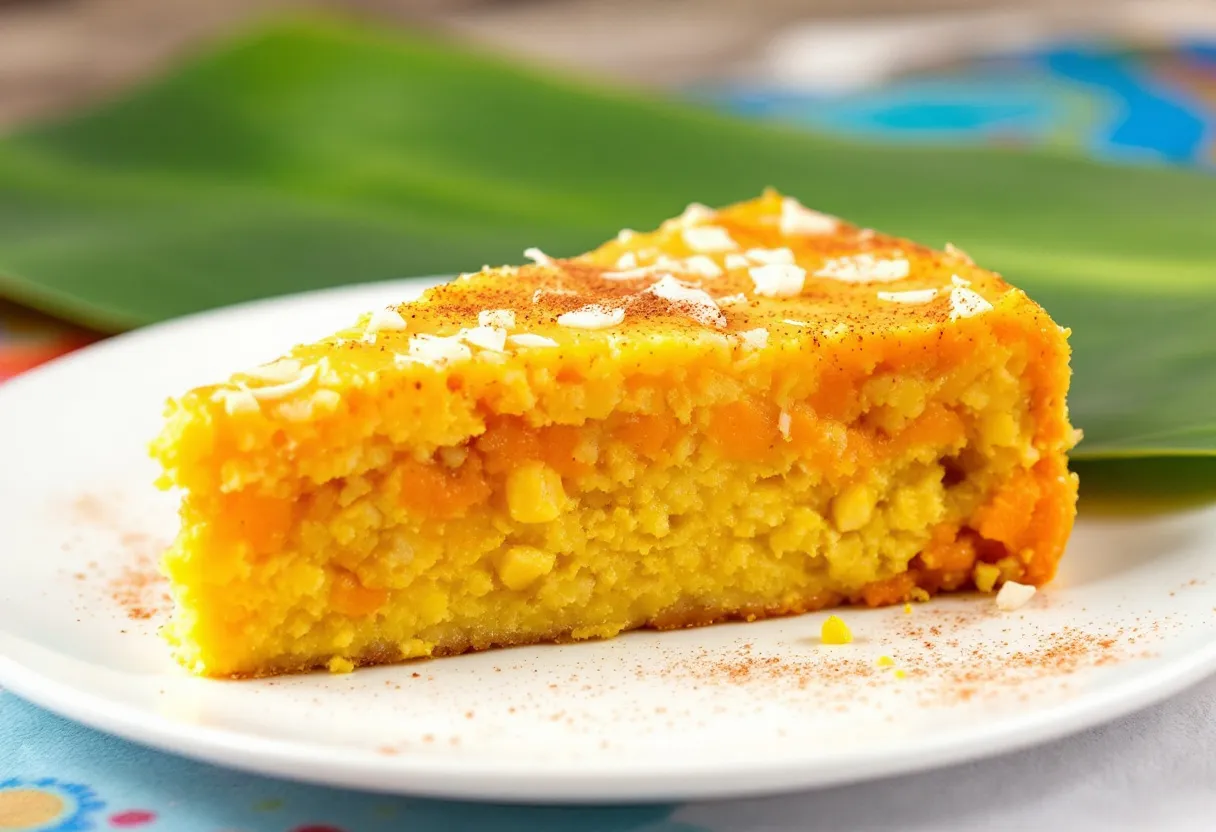 Barbadian Cornmeal Pudding recipe image