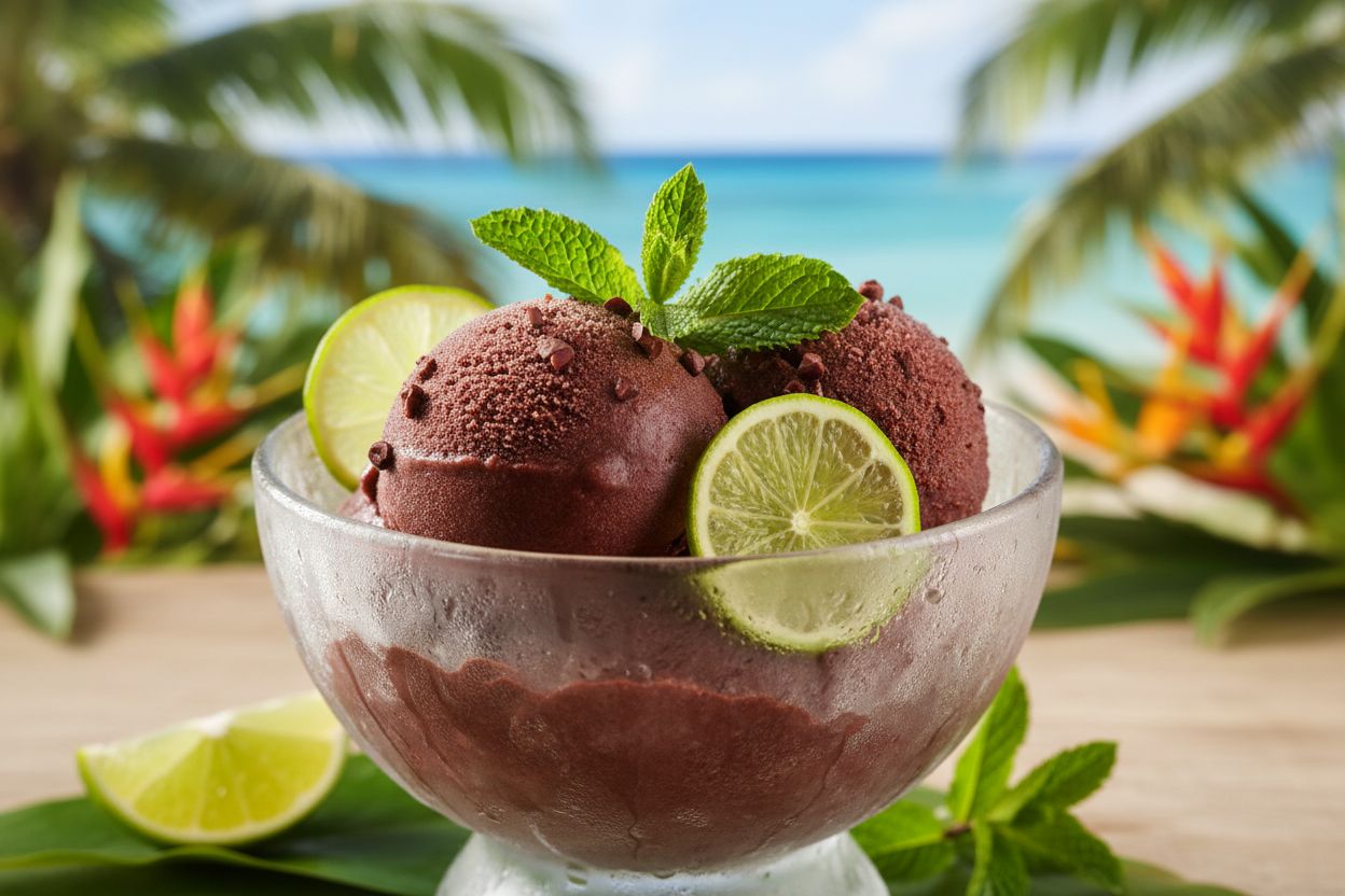 Belizean Mint Cacao Sorbet recipe image