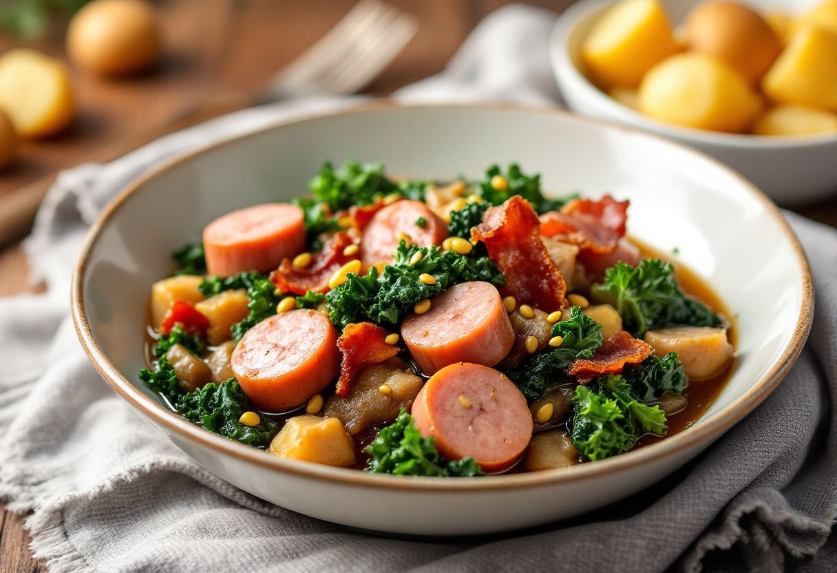 Braunkohl mit Pinkel recipe image