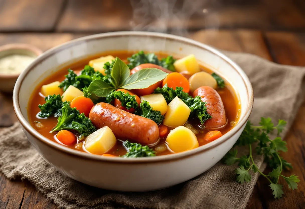 Bregenwurst Eintopf recipe image