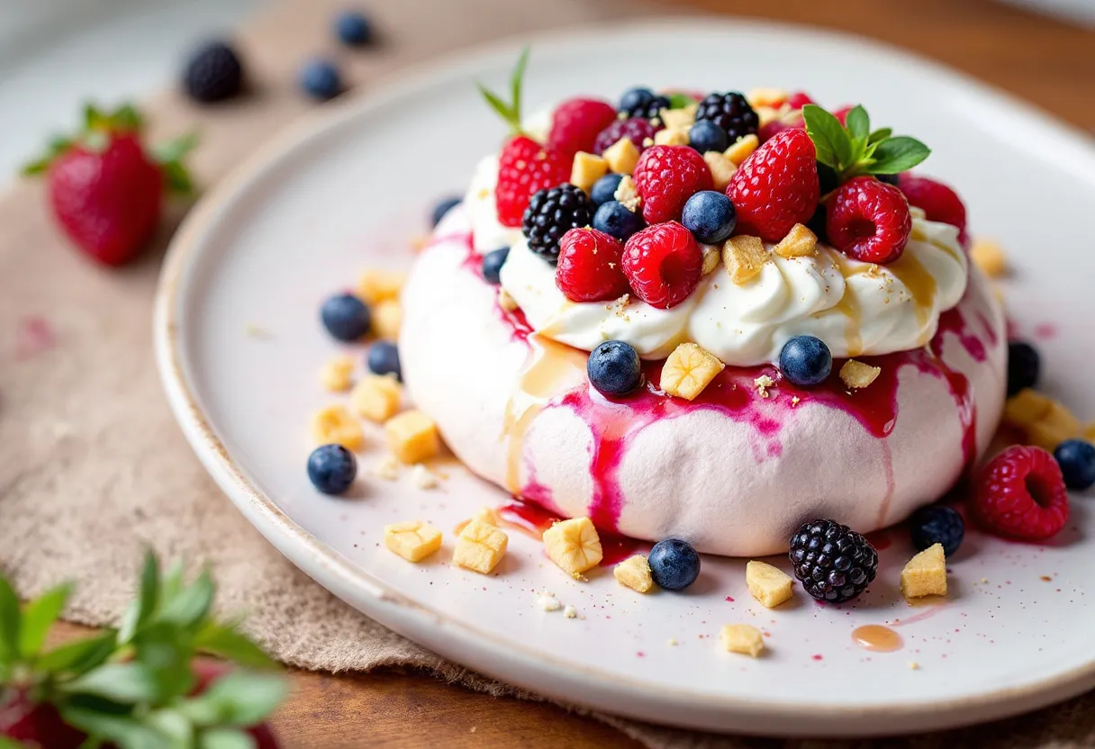 Bush Berry Pavlova recipe image