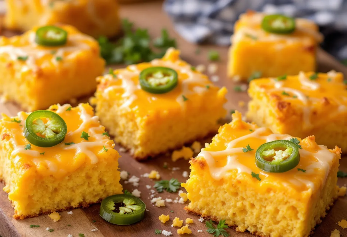 Chicago Cheddar Cornbread Squares recipe image