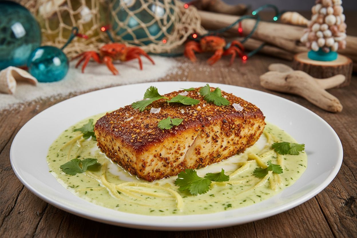 Christmas Island Spice-Crusted Wahoo recipe image