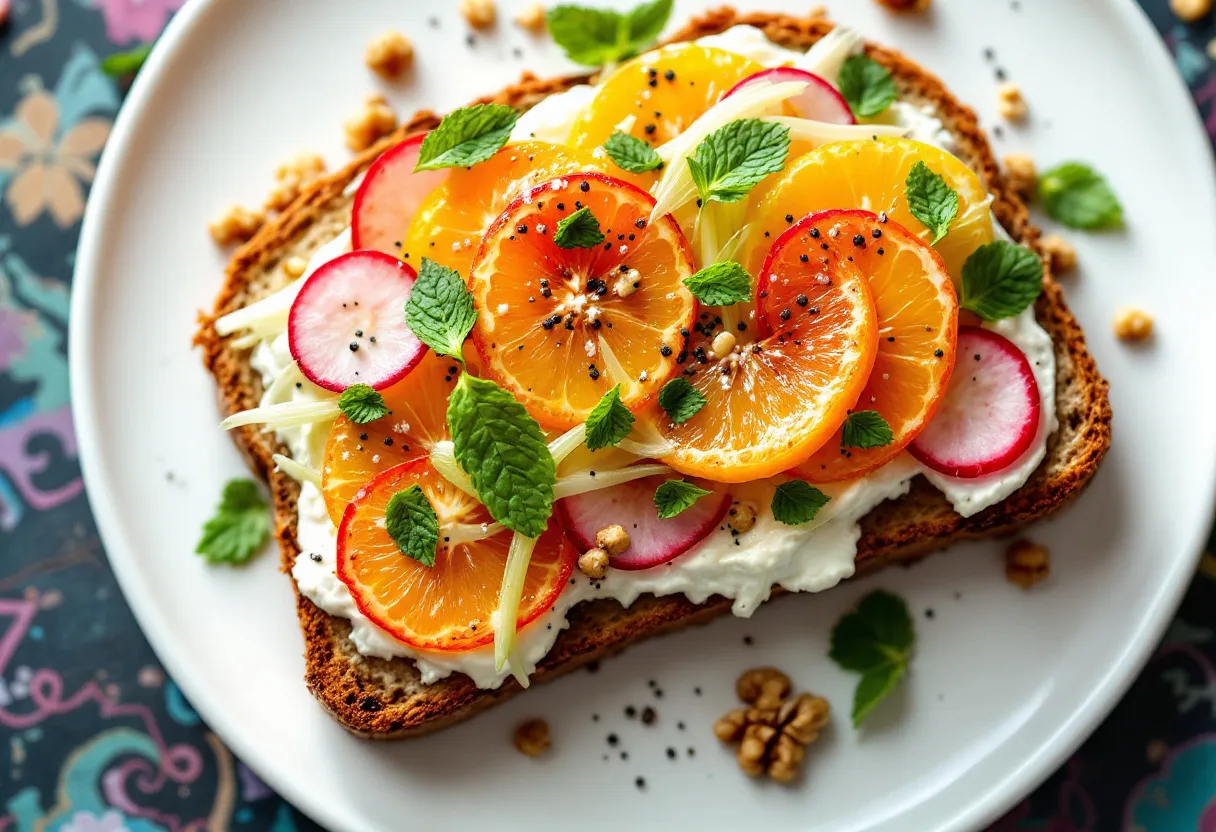 Citrus Lyonnais Tartine recipe image