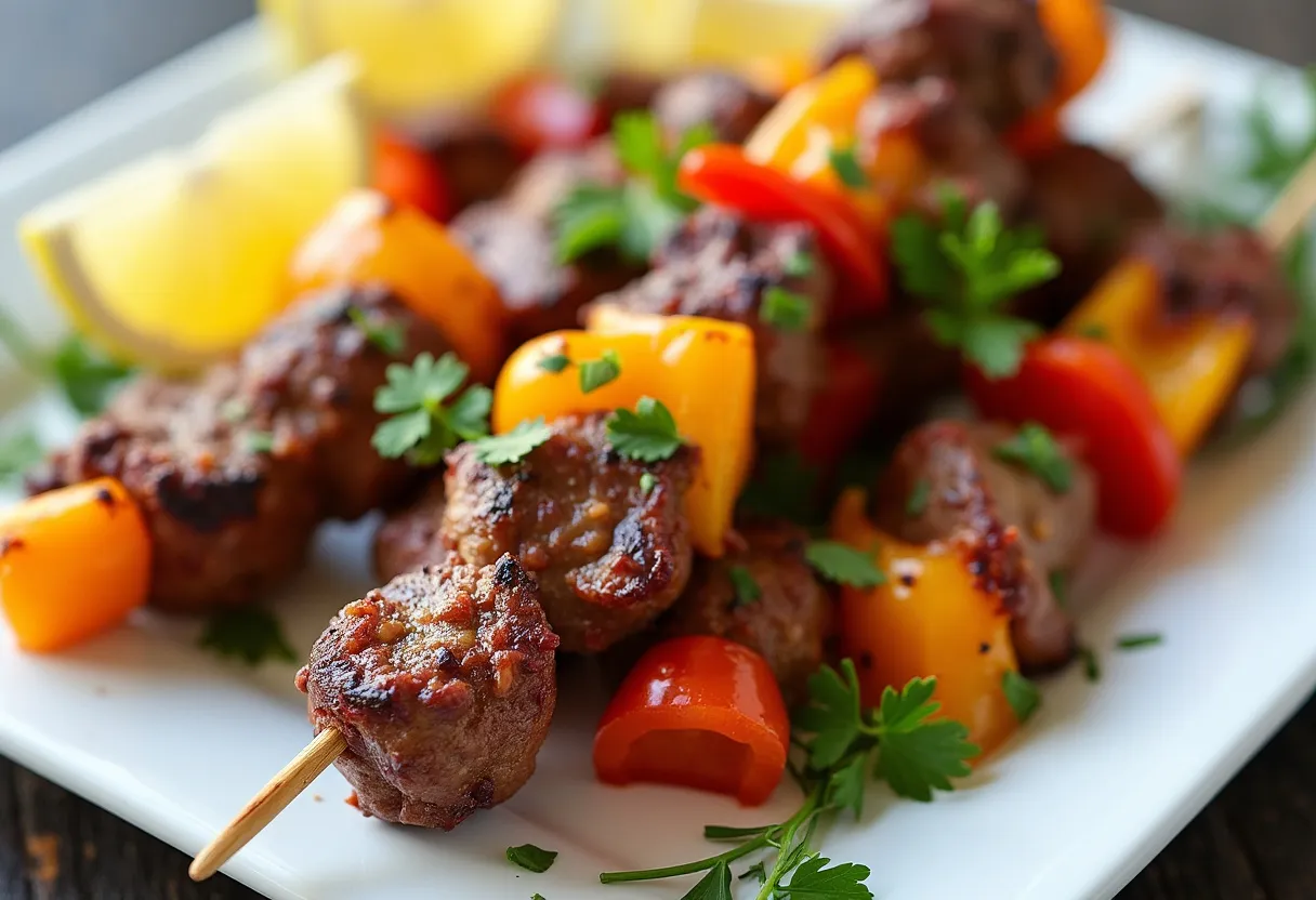 Cypriot Lemon Lamb Skewers recipe image