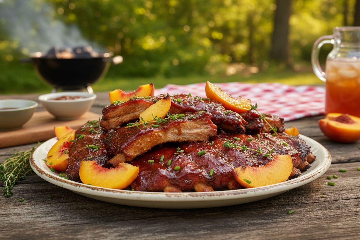 Georgia Peach BBQ Ribs recipe image