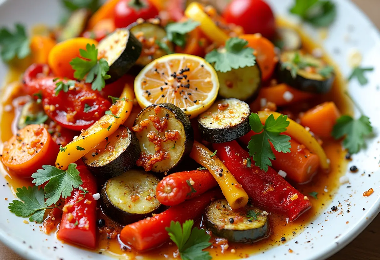 Harissa Roasted Vegetables recipe image
