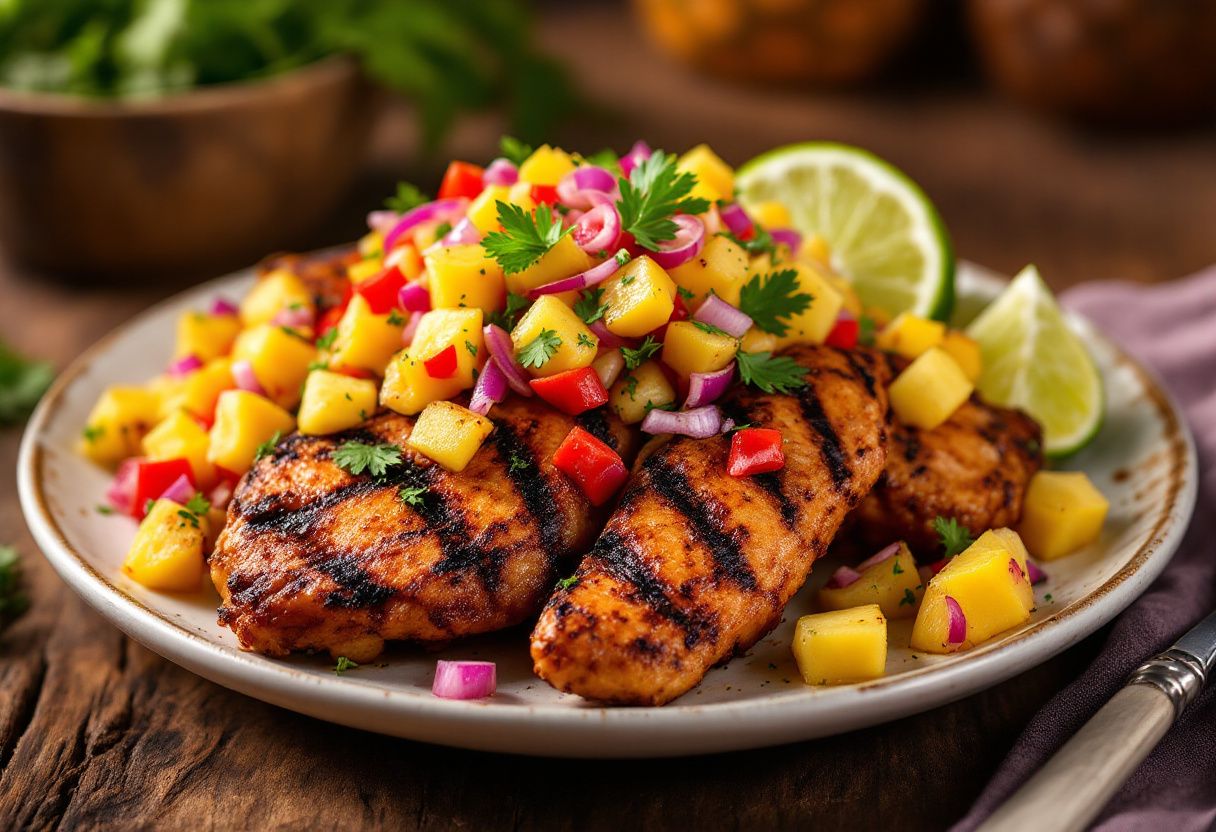 Jerk Chicken with Pineapple Salsa recipe image