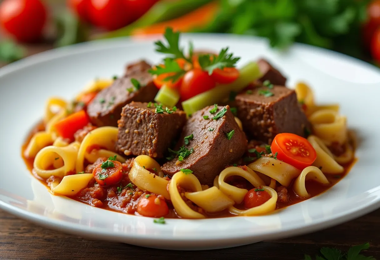 Jufka me Mish të Zier recipe image