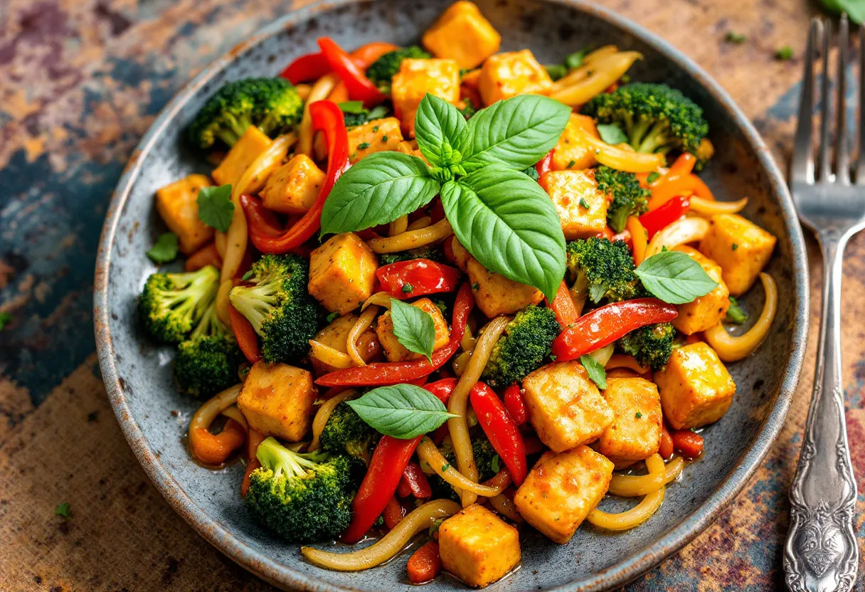 Lemon Basil Tempeh Stir recipe image