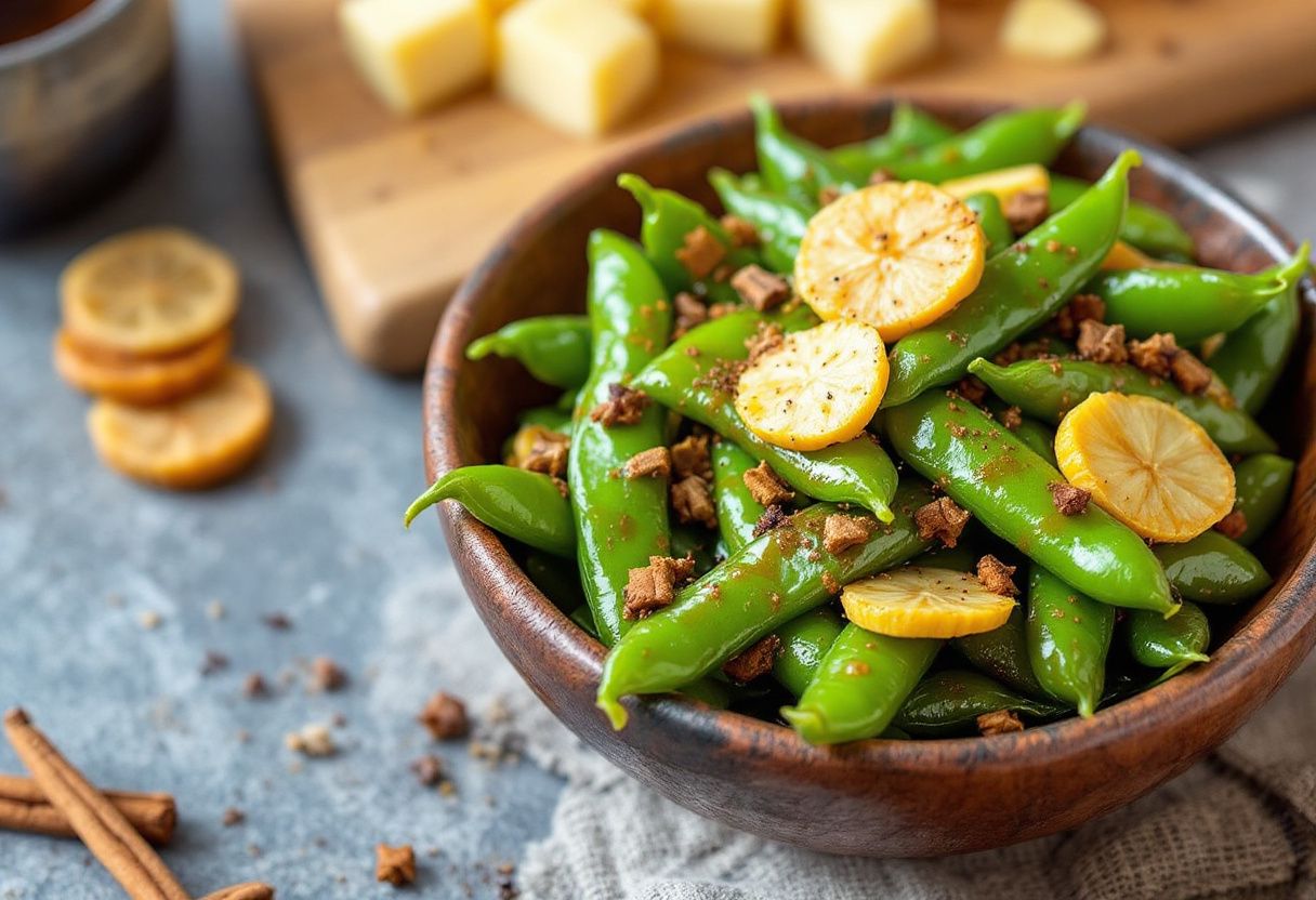 Maple Snow Pea Conserve recipe image