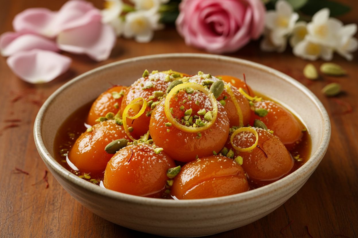 Pamir Apricots in Saffron Syrup recipe image