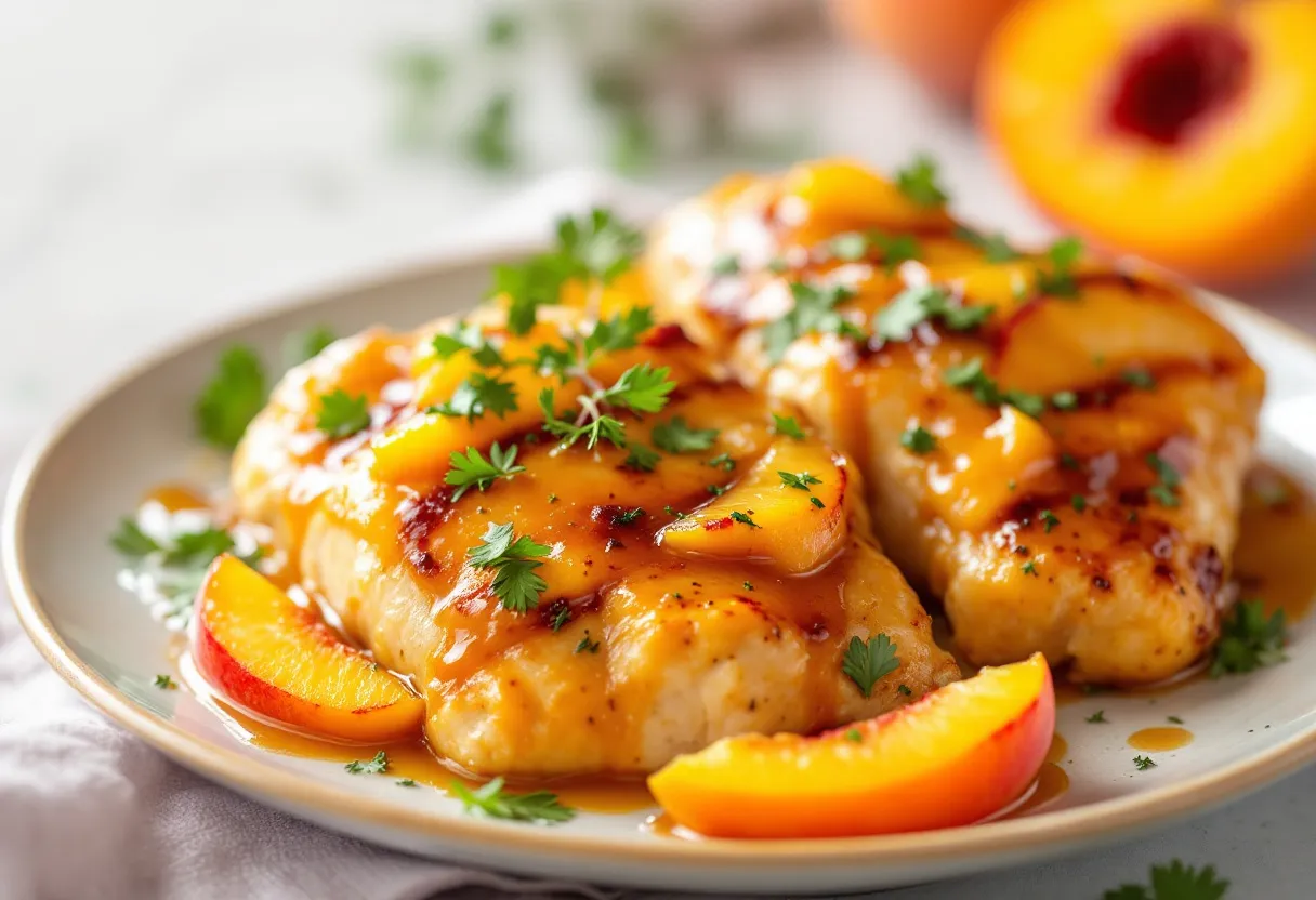 Peach Bourbon Glaze Chicken recipe image