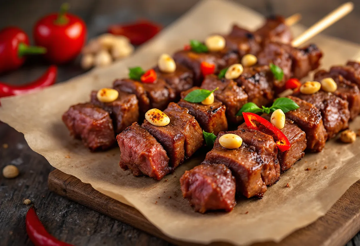 Pepper Suya Skewers recipe image