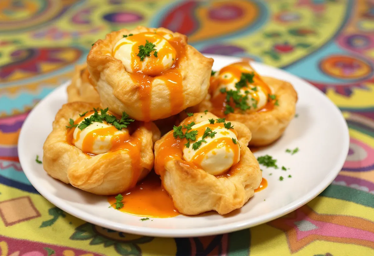 Peruvian Huancaina Puffs recipe image