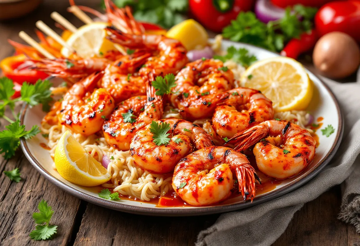 Piri Piri Prawn Skewers recipe image