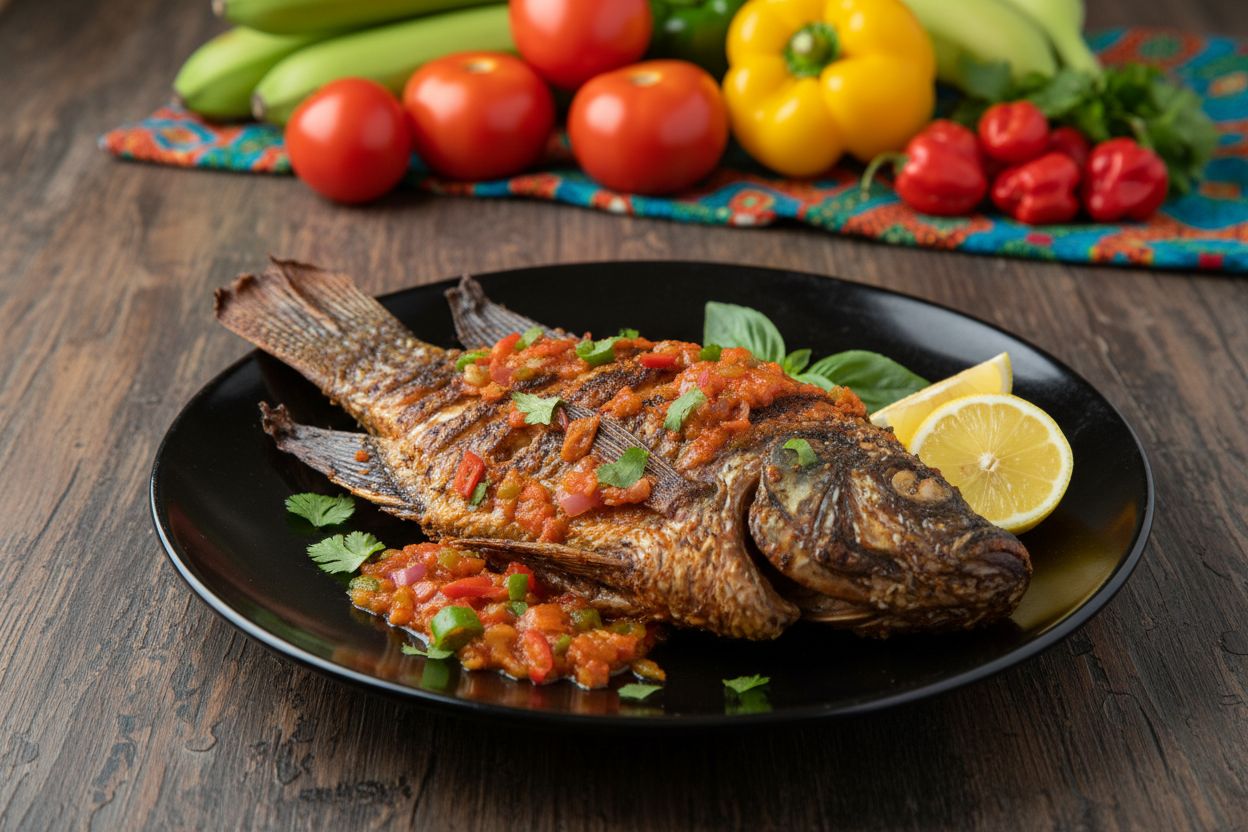 Poisson Braisé au Moyo recipe image