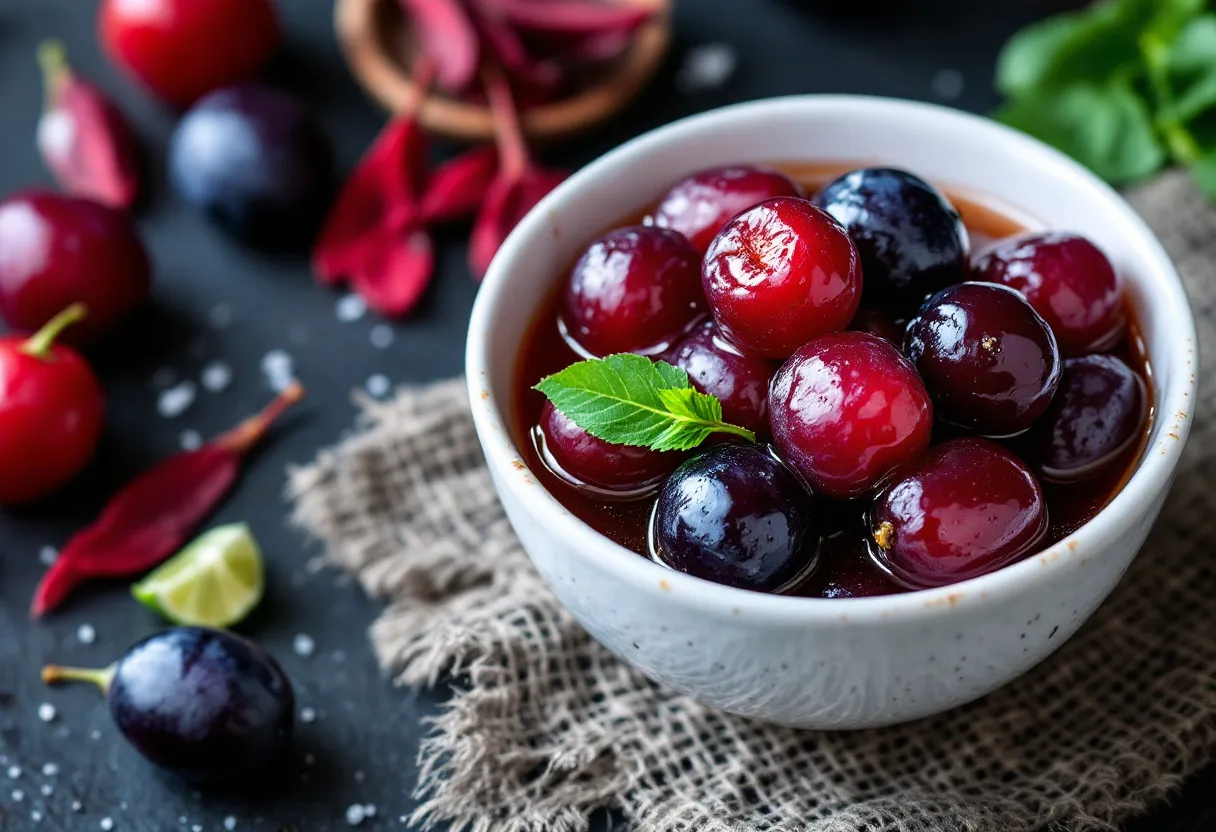 Salted Plums in Vinegar recipe image
