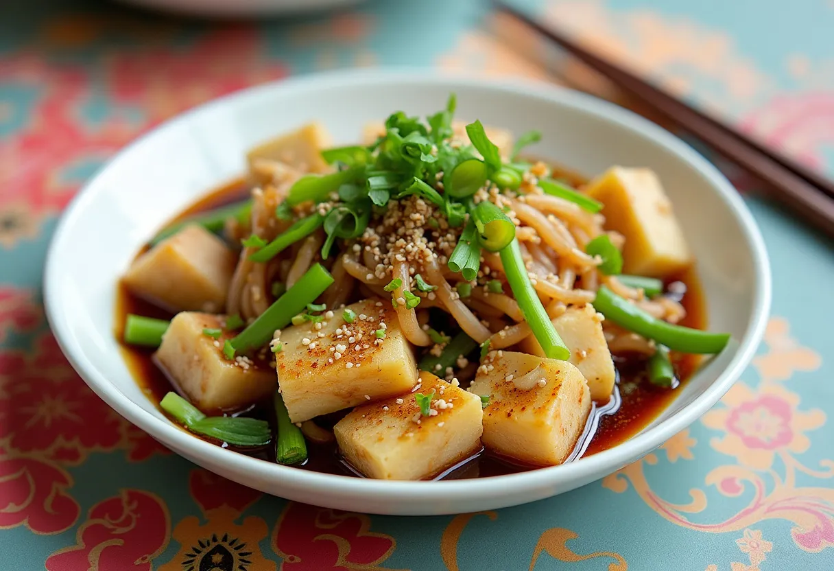 Scallion Braised Nian Gao recipe image