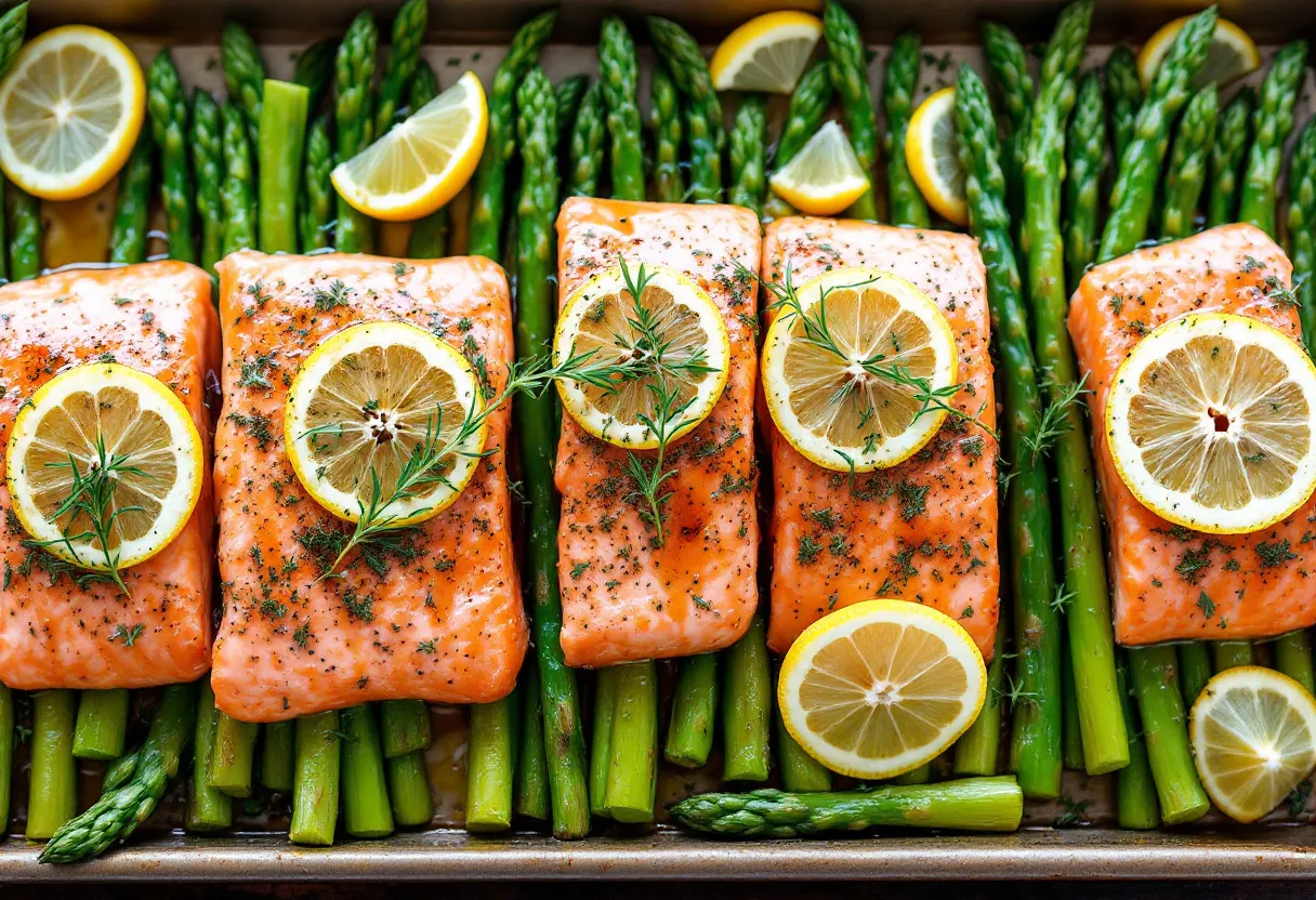 Sheet Pan Lemon-herb Salmon With Asparagus recipe image
