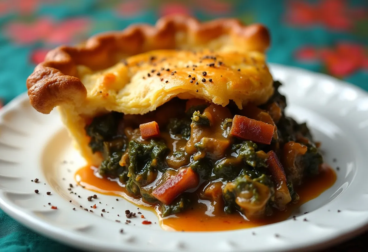 Swampy Collard Gravy Pie recipe image