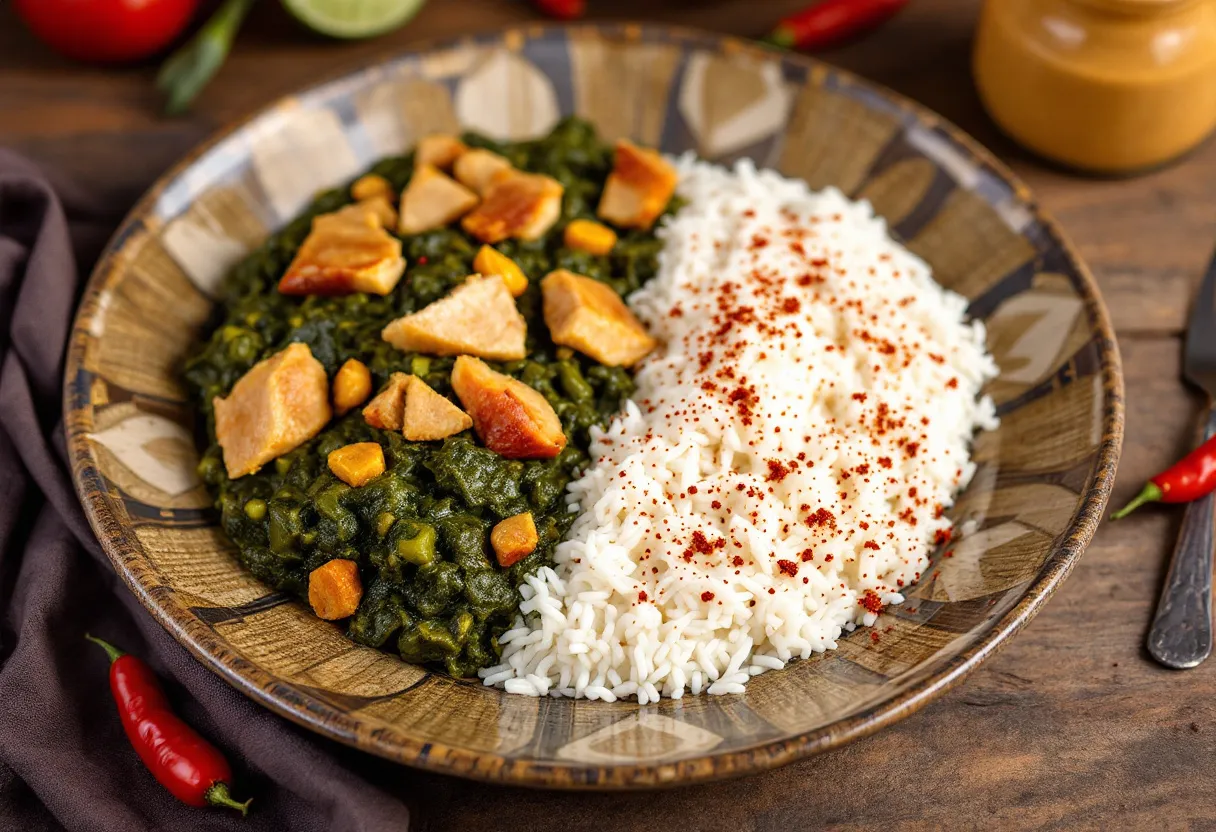 Ubugari na Isombe recipe image