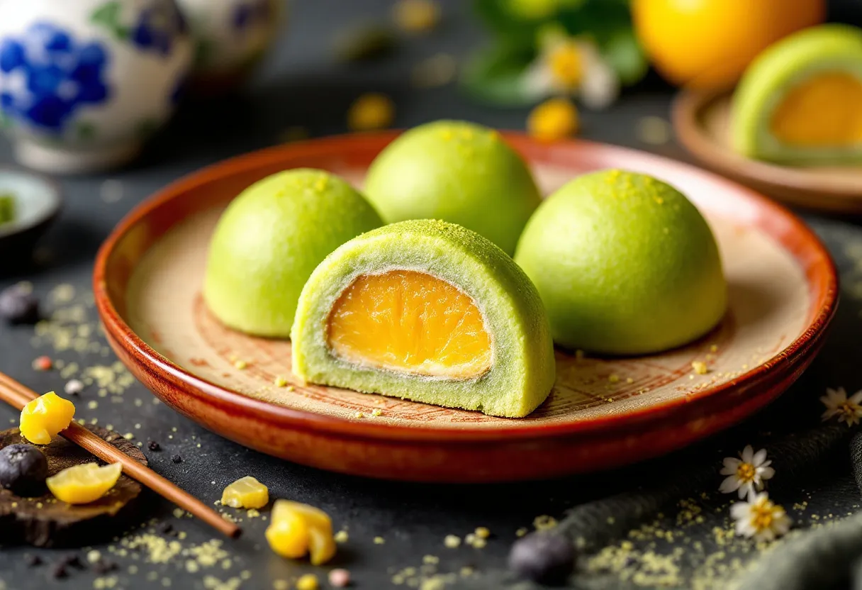 Yuzu Matcha Mochi recipe image